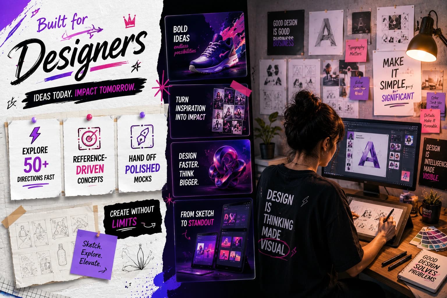 Designer sketching concepts