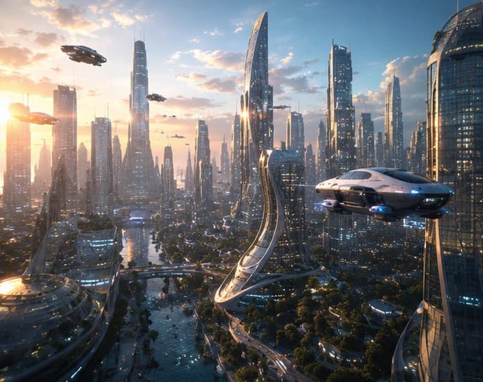 Futuristic skyline preview